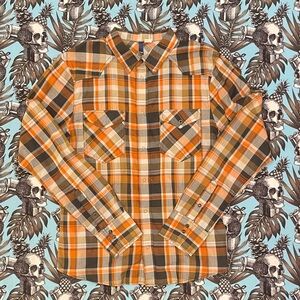 H&M Plaid Snap Button Dress Shirt